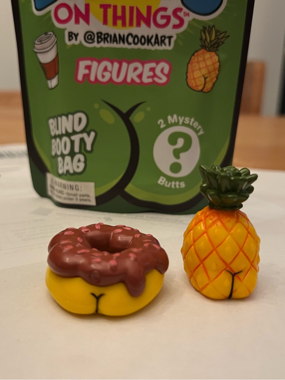 Butts On Things Figures Blind Booty Bag - Yellow Donut & Pineapple Mini Figurine
